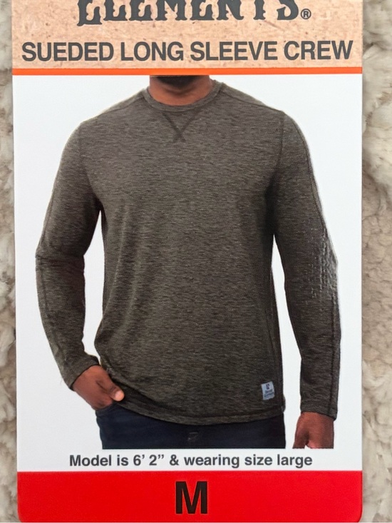 Rugged Elements Other - Rugged Elements Sueded Long Sleeve Crew in Gray - Men's Long Sleeve Tee M